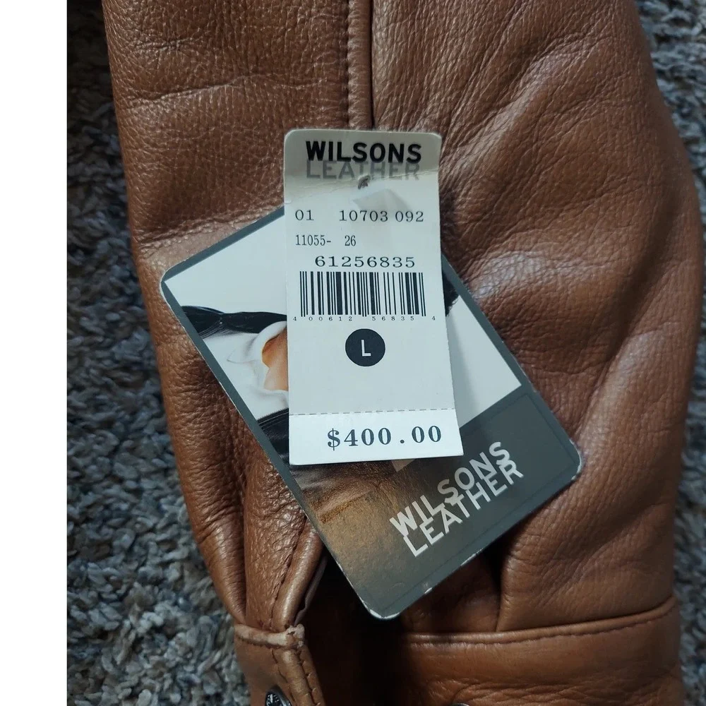 Wilsons Leather Jacket Mens L Brown Thinsulate Ultra Insulated Coat 11055-26 NEW